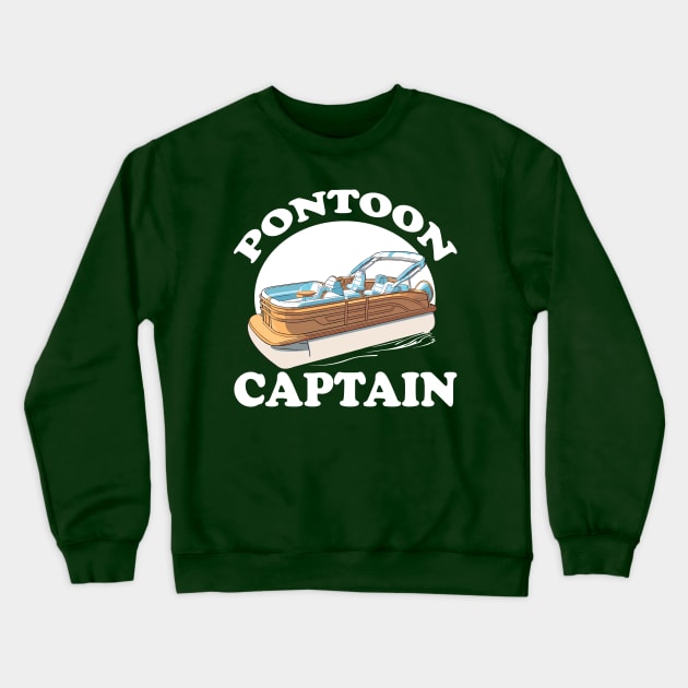 Pontoon Captain Boat Boating Crewneck Sweatshirt by DigitalNerd